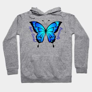 Blue Anti-Social Butterfly Hoodie